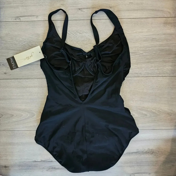 Contours Solitaire V-Neck center Rushing Underwire black One Piece Swimsui… - Picture 8 of 16